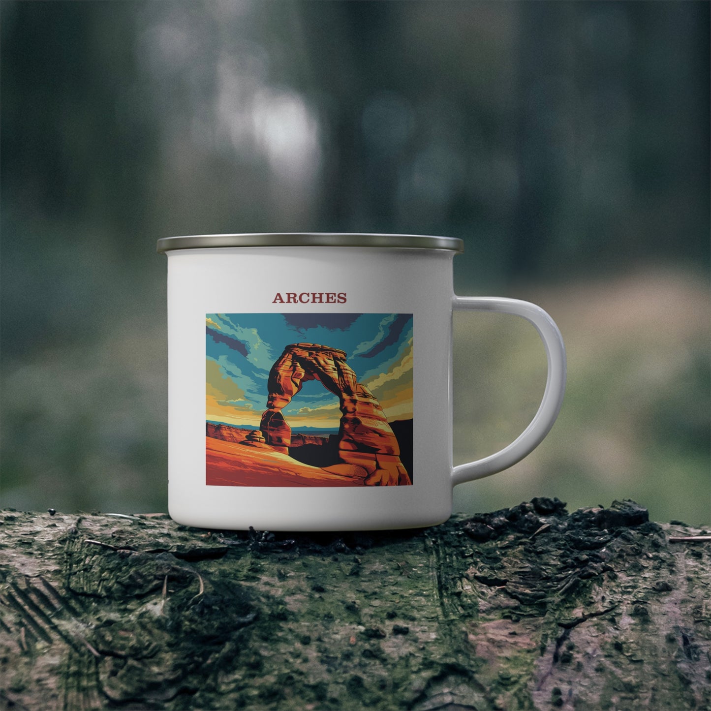 Arches Enamel Camping Mug Stainless Bevel