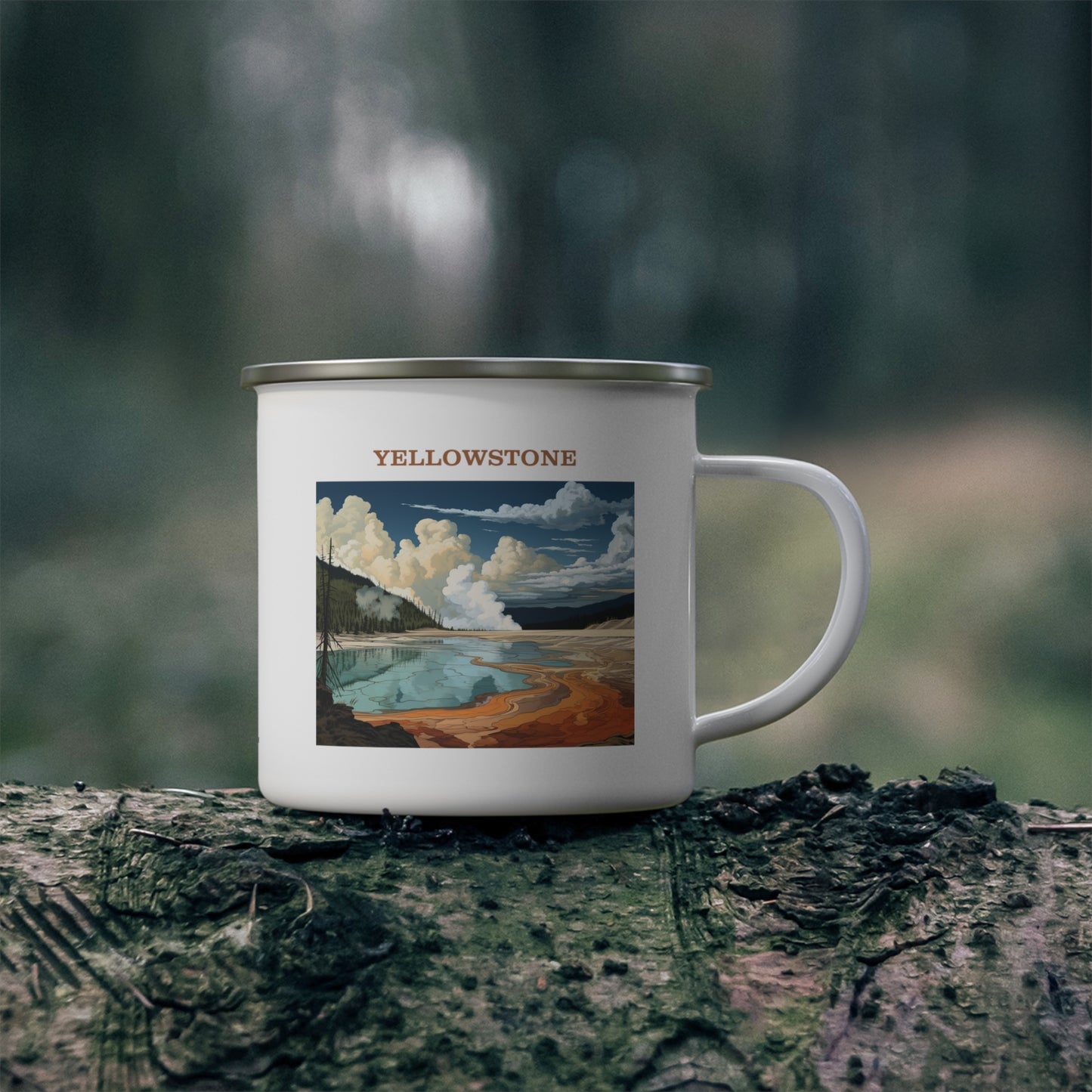 Yellowstone Enamel Camping Mug Stainless Bevel