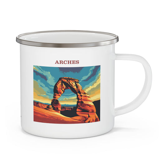 Arches Enamel Camping Mug Stainless Bevel