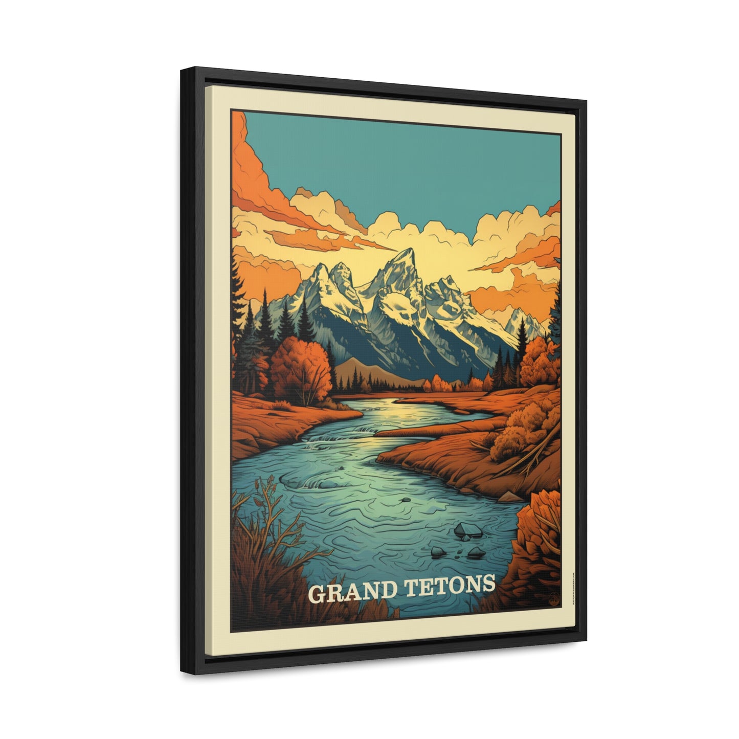 Grand Tetons Framed Gallery Canvas Wrap