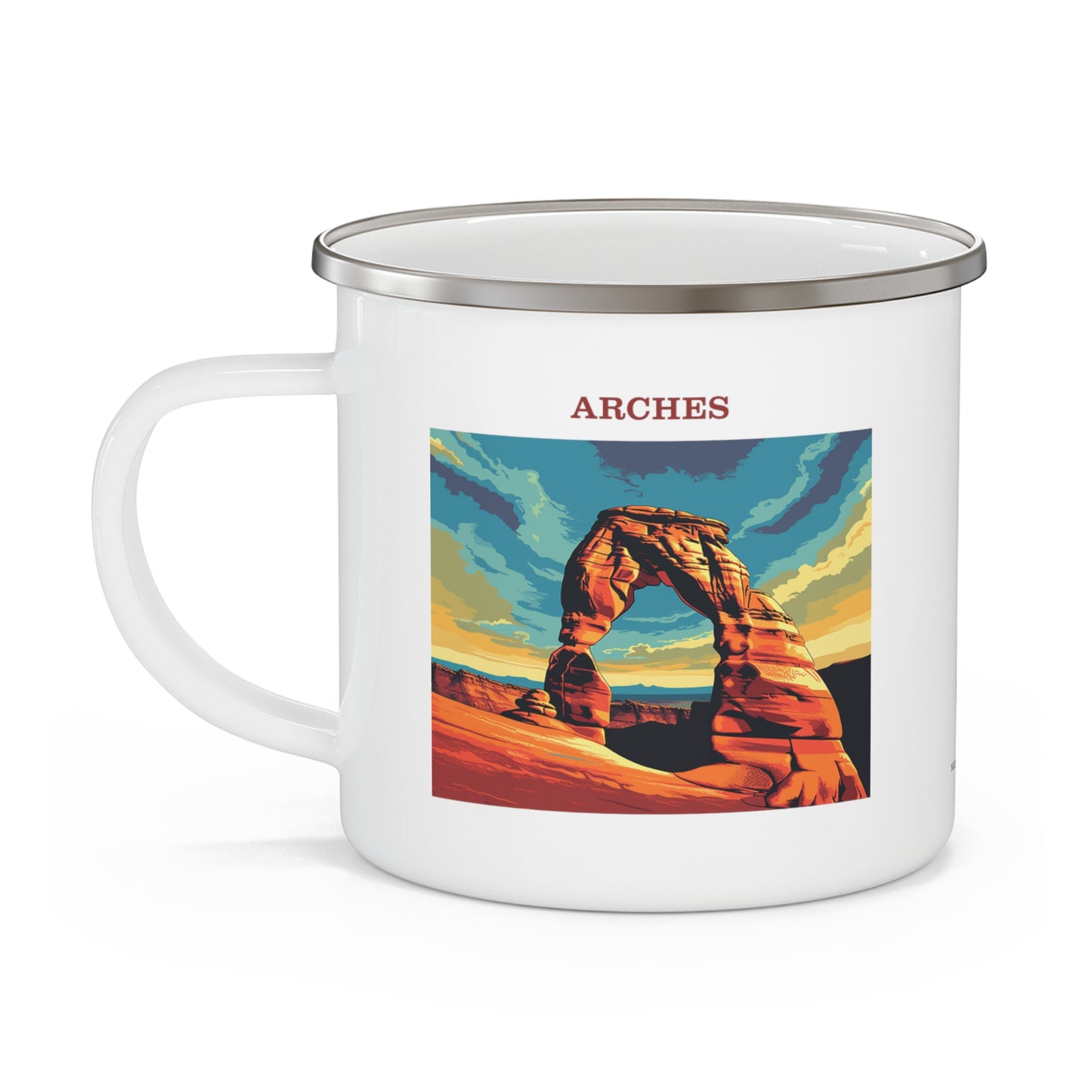 Arches Enamel Camping Mug Stainless Bevel