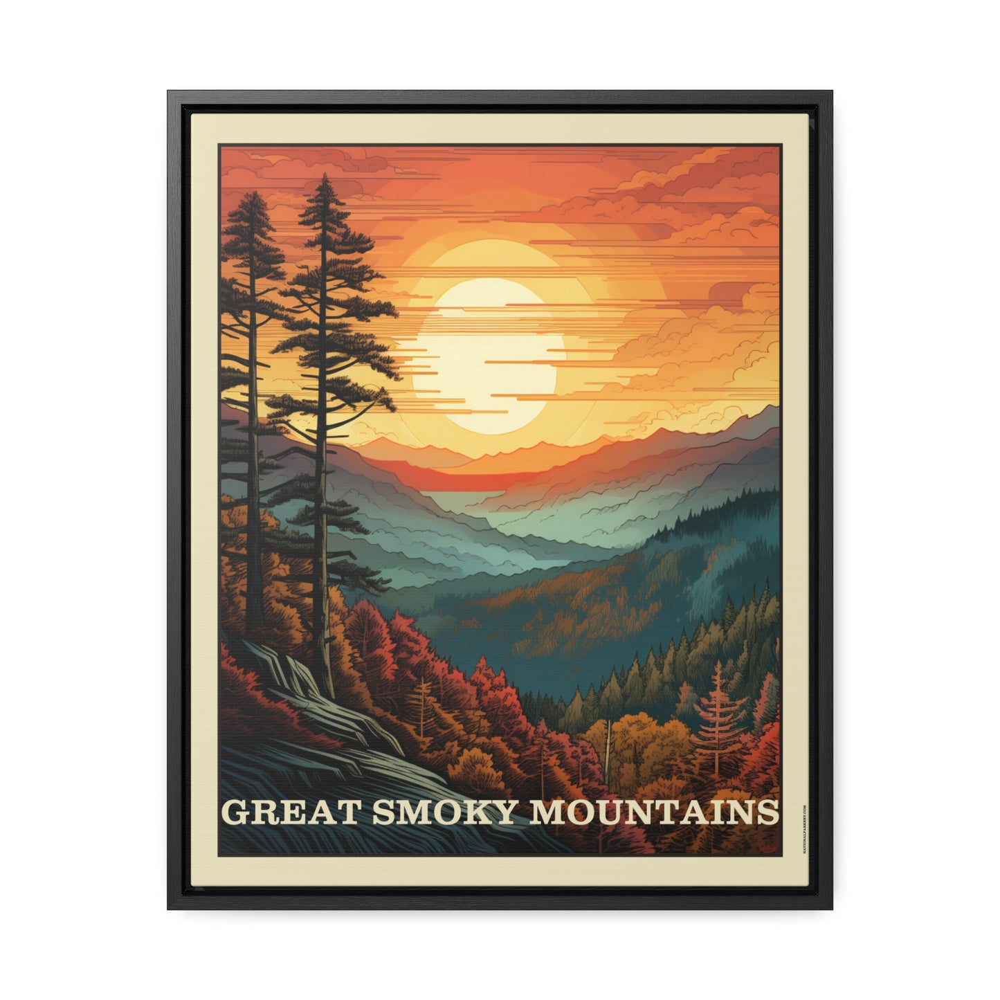 Great Smoky Mountains Framed Gallery Canvas Wrap