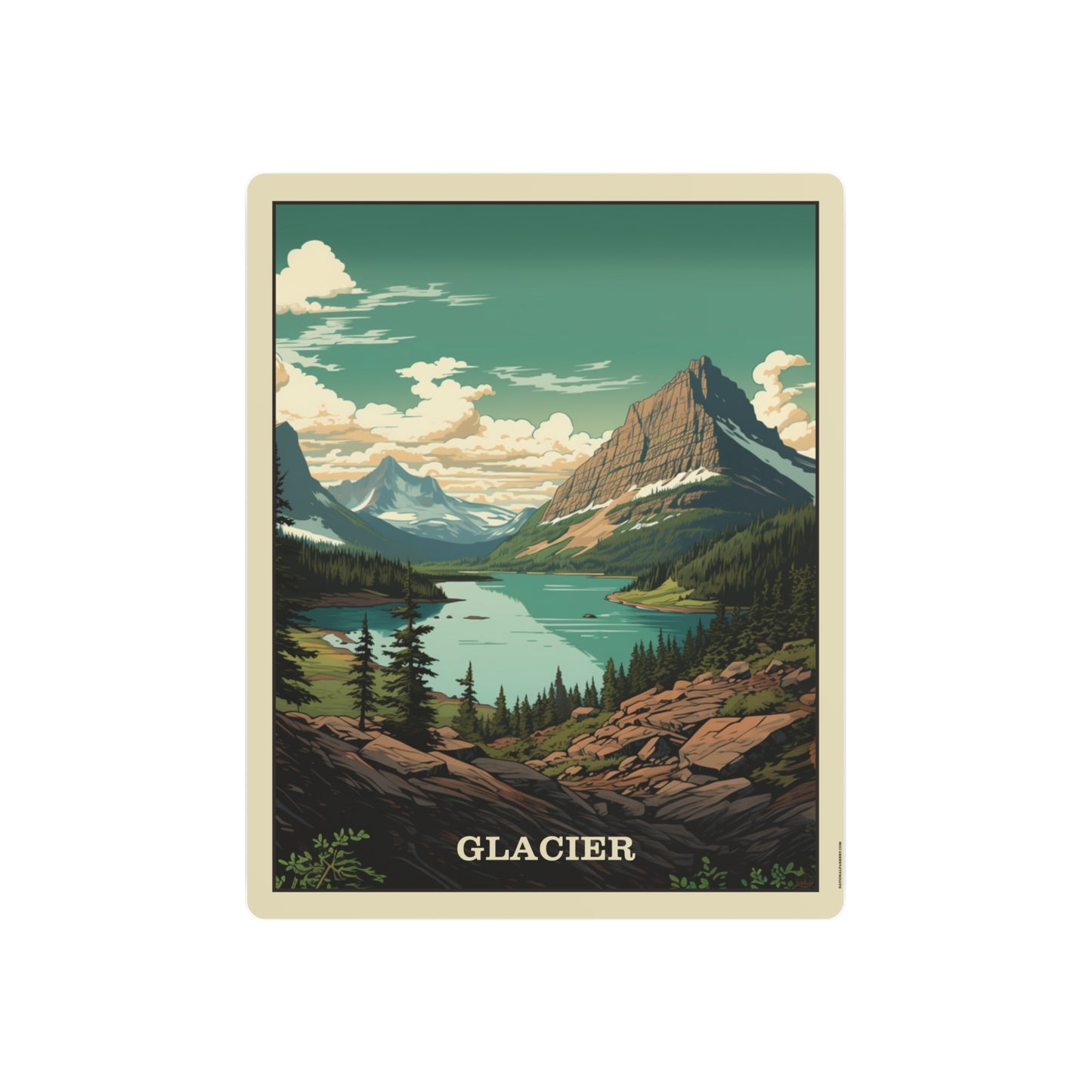 Glacier Metal Art Sign