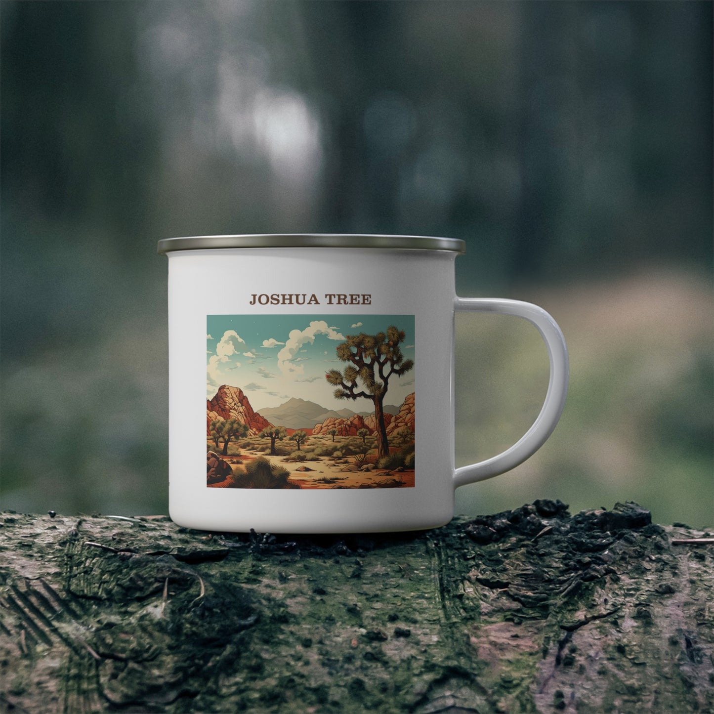 Joshua Tree Enamel Camping Mug Stainless Bevel