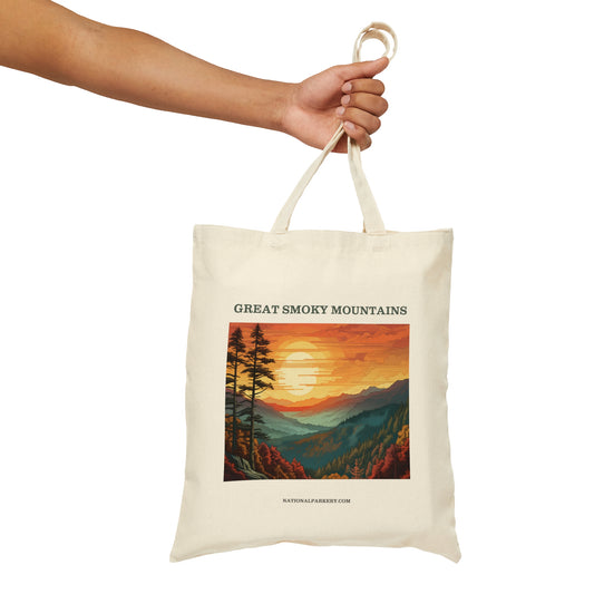 Great Smoky Mountains Cotton Canvas Tote Bag