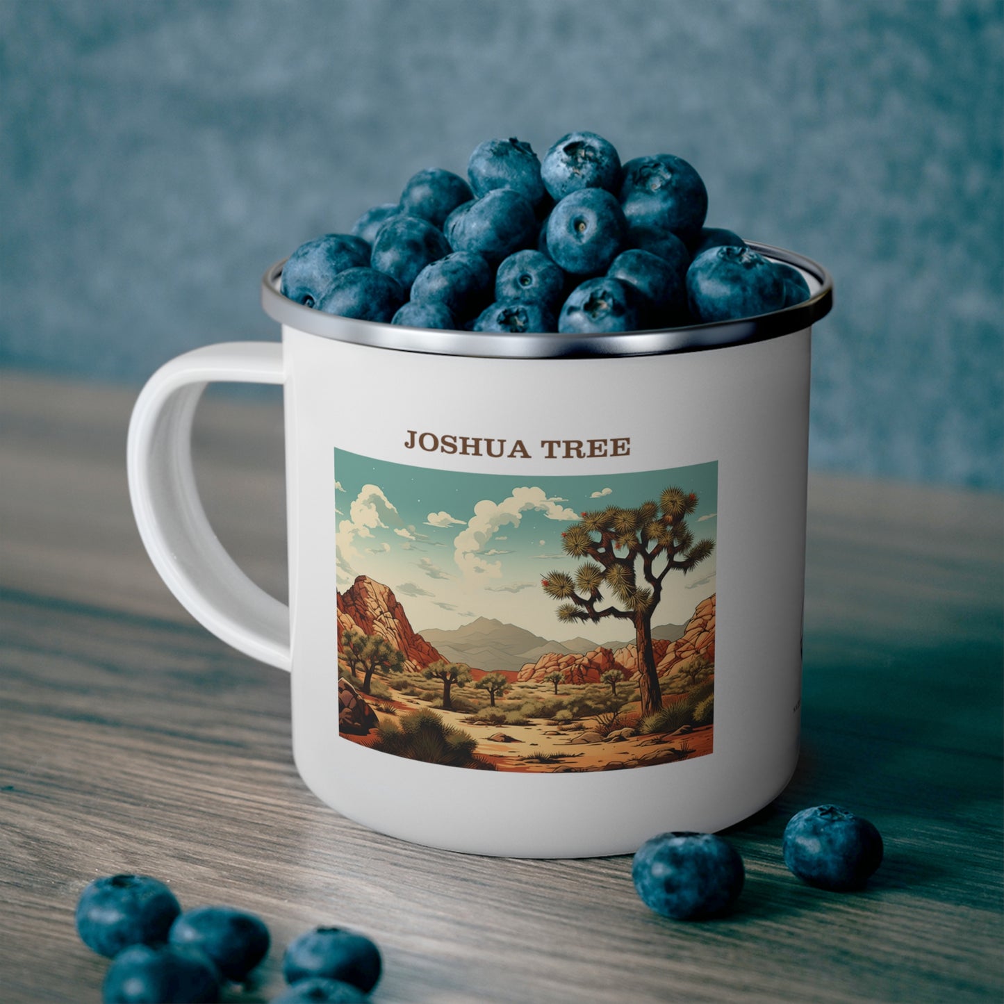 Joshua Tree Enamel Camping Mug Stainless Bevel