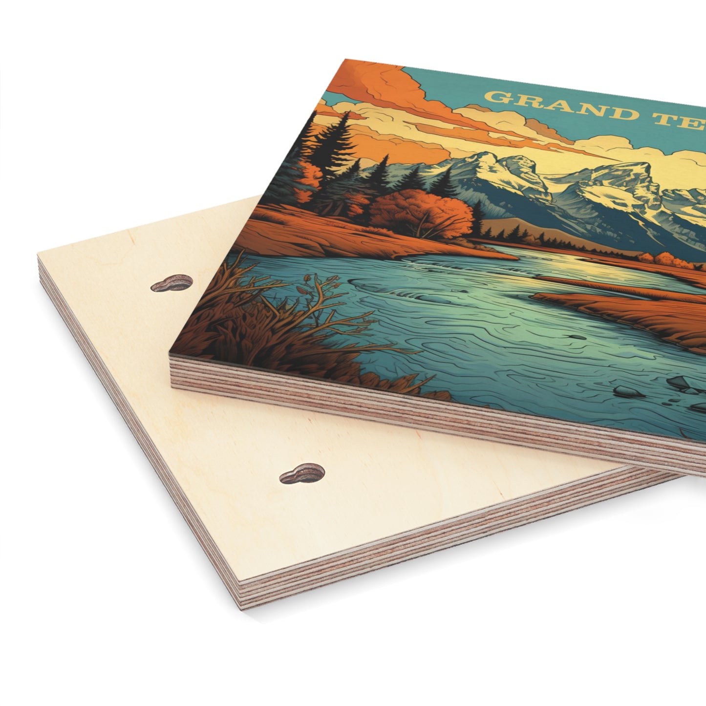 Grand Tetons National Park Wood Canvas