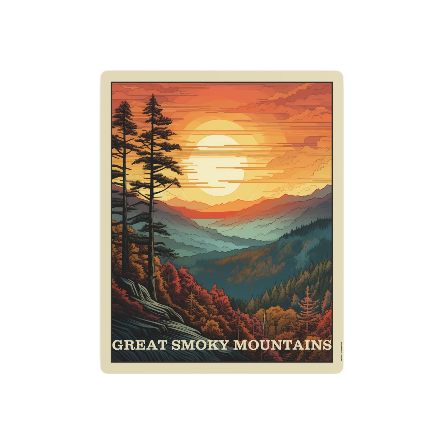 Great Smoky Mountains Metal Art Sign