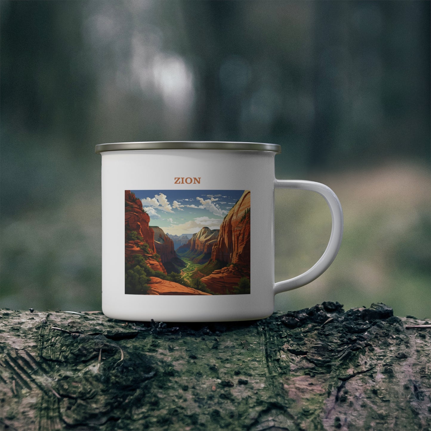 Zion Enamel Camping Mug Stainless Bevel