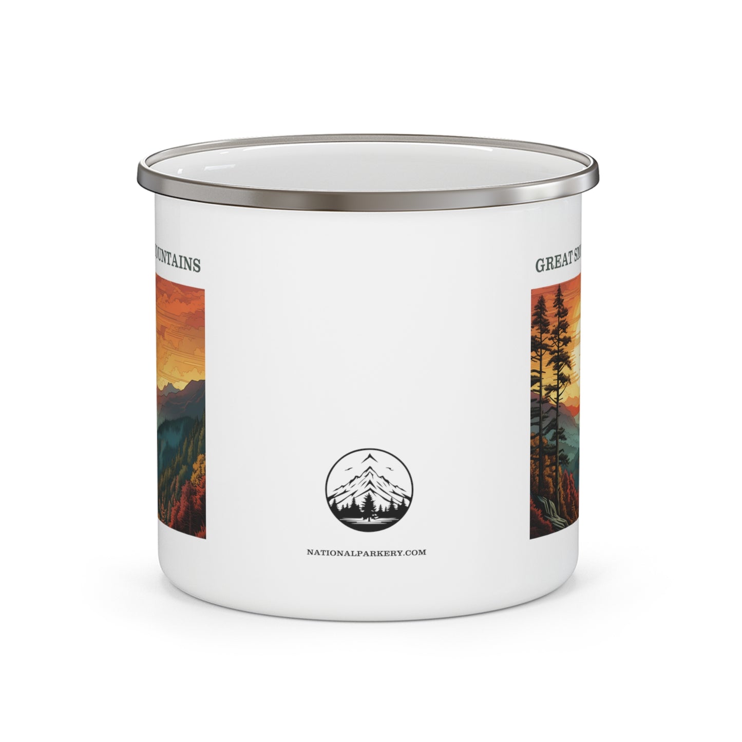 Great Smoky Mountains Enamel Camping Mug Stainless Bevel