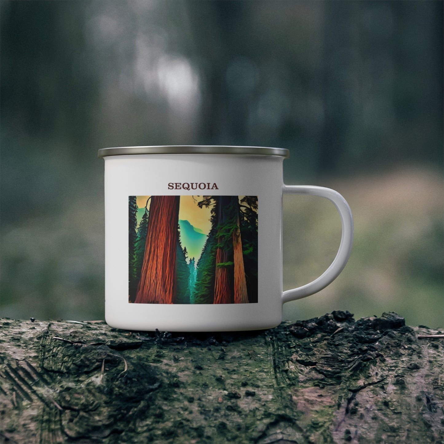 Sequoia Enamel Camping Mug Stainless Bevel