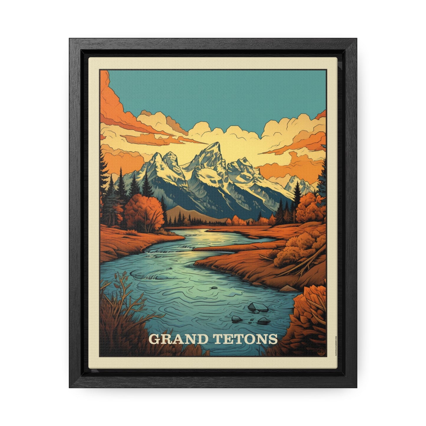 Grand Tetons Framed Gallery Canvas Wrap