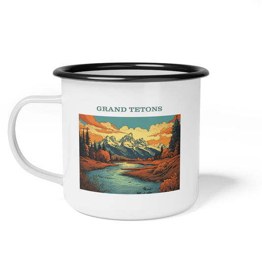 Grand Tetons Enamel Camp Cup