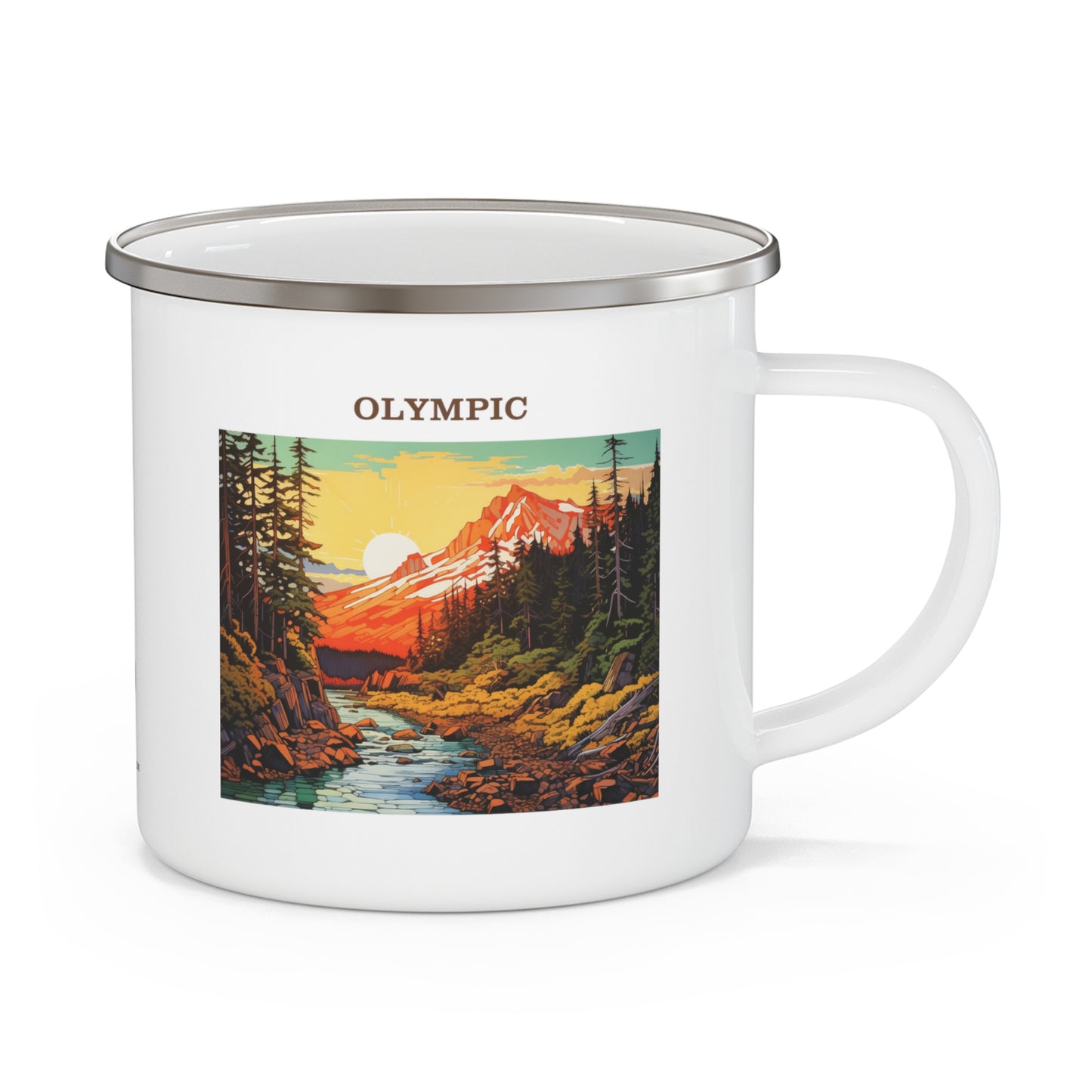 Olympic Enamel Camping Mug Stainless Bevel