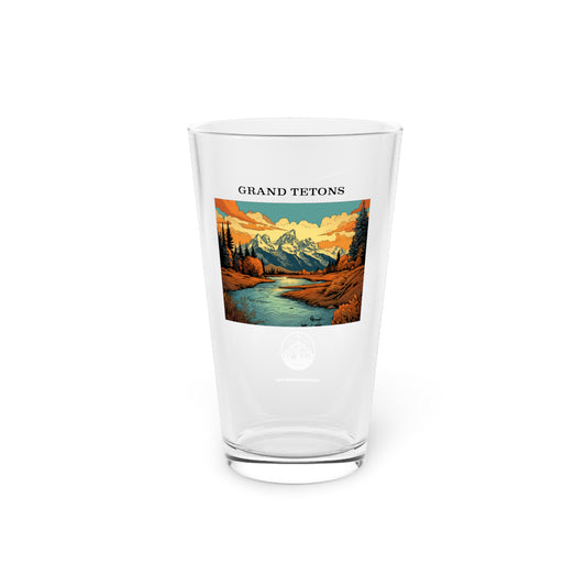 Grand Tetons Pint Glass, 16oz