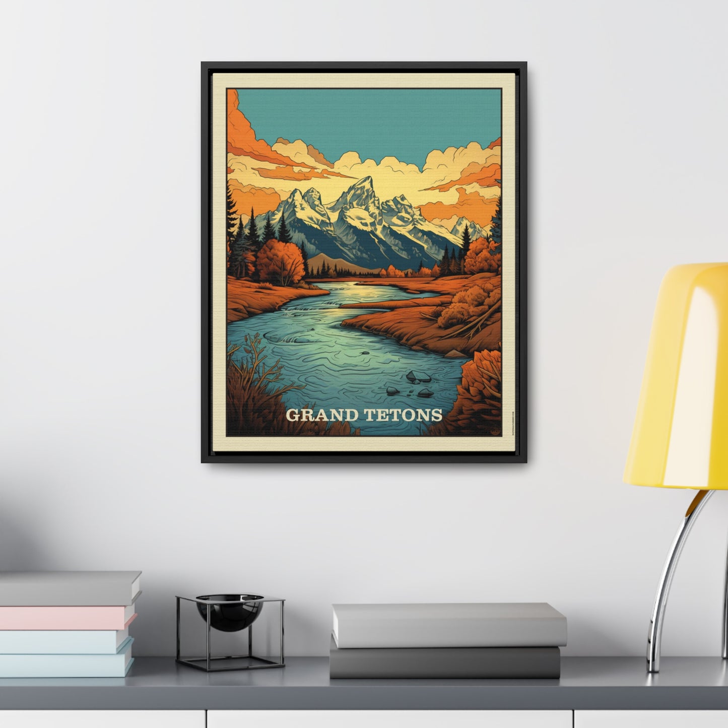 Grand Tetons Framed Gallery Canvas Wrap