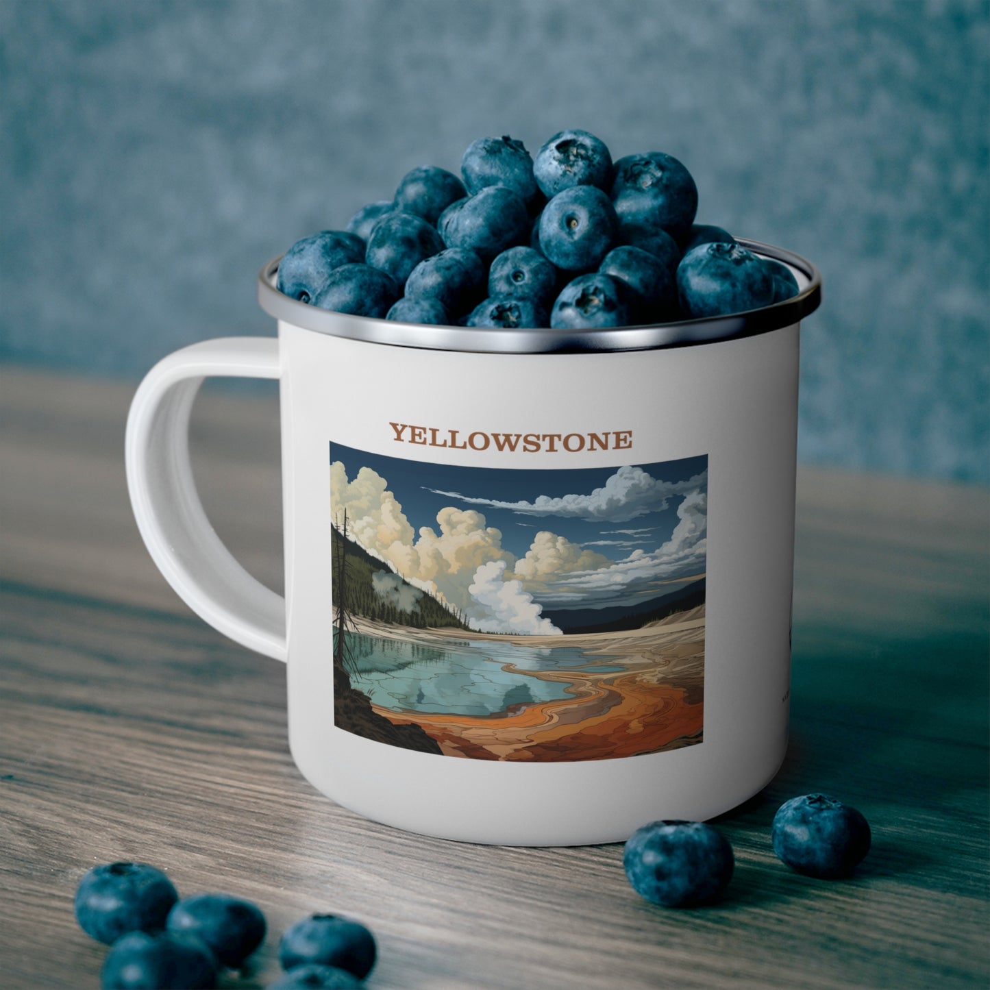 Yellowstone Enamel Camping Mug Stainless Bevel