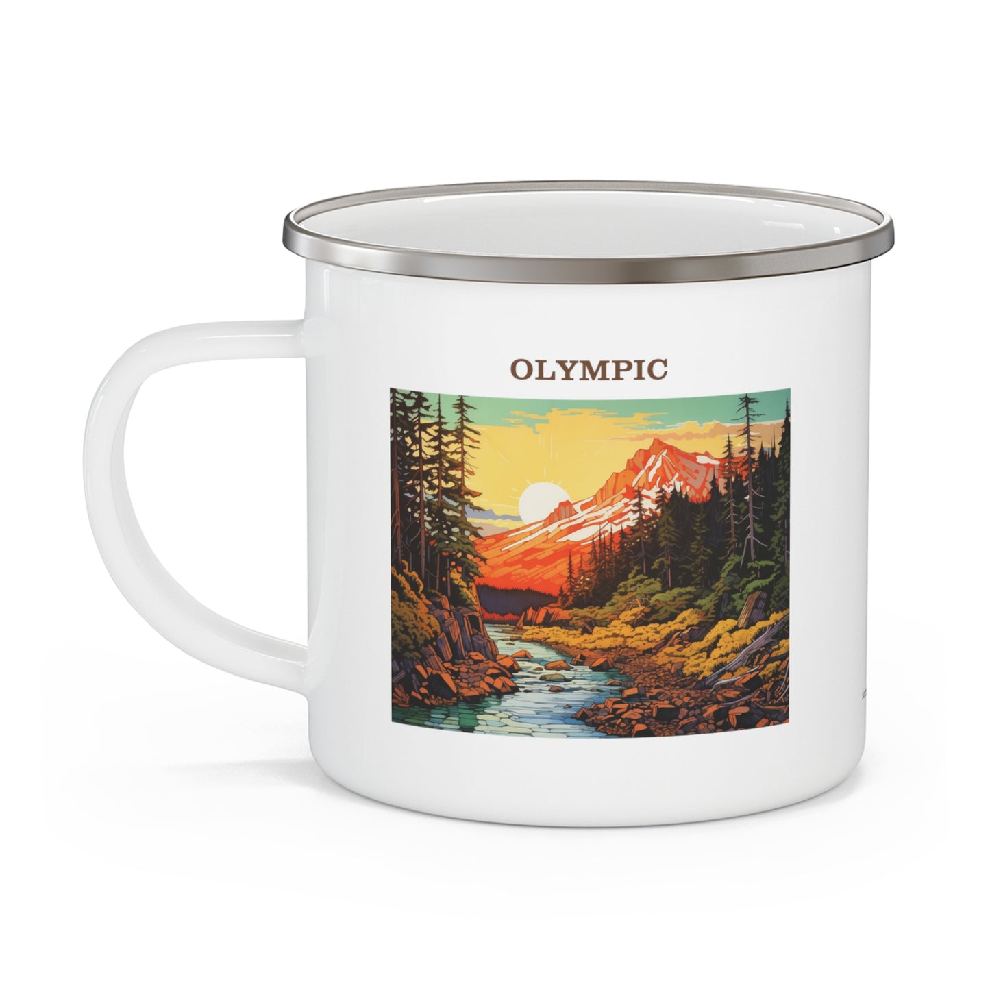 Olympic Enamel Camping Mug Stainless Bevel