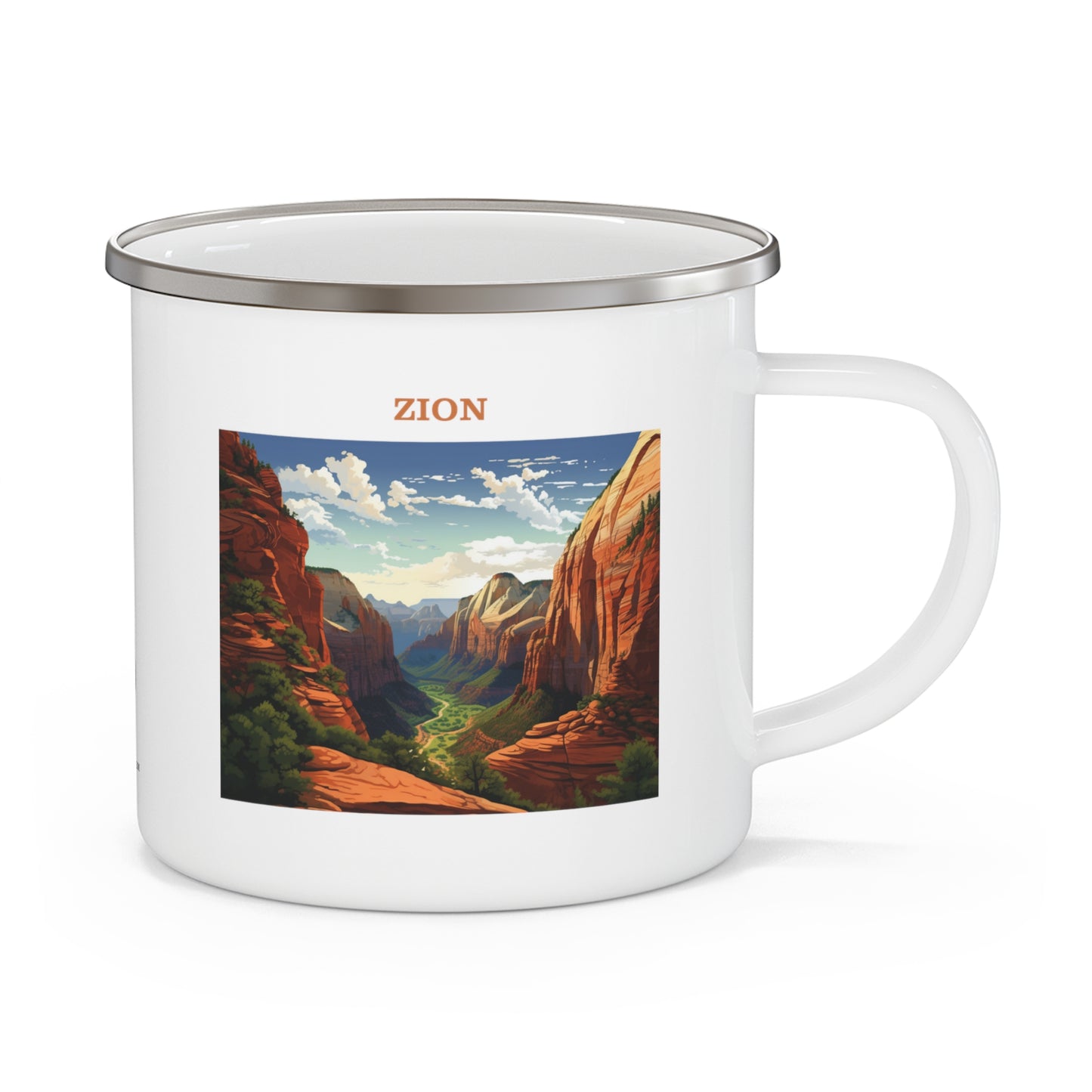 Zion Enamel Camping Mug Stainless Bevel