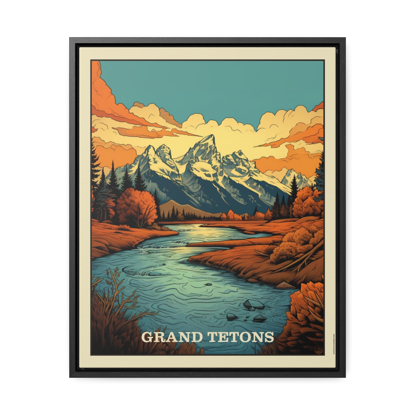 Grand Tetons Framed Gallery Canvas Wrap