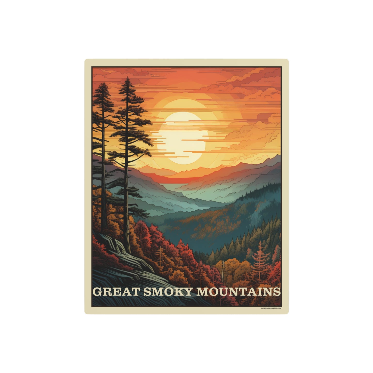 Great Smoky Mountains Metal Art Sign