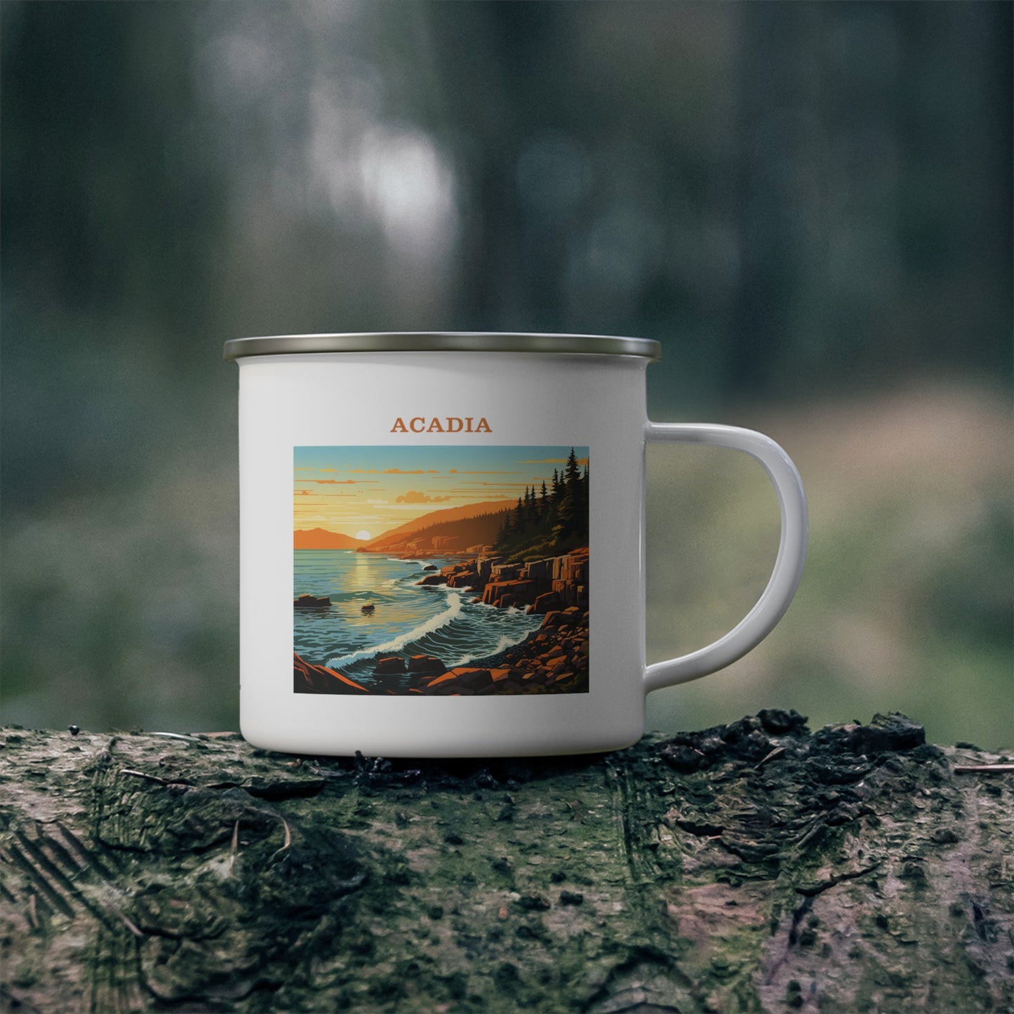 Acadia Enamel Camping Mug Stainless Bevel