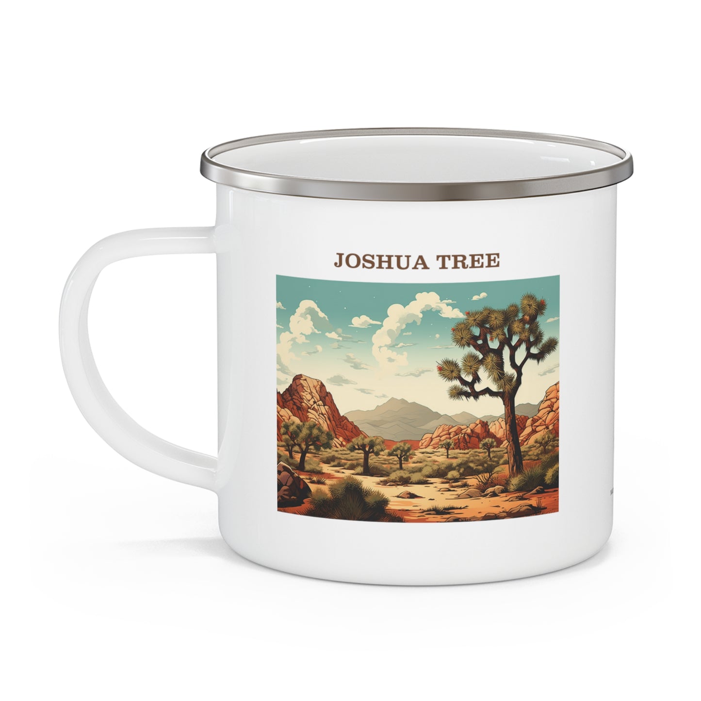 Joshua Tree Enamel Camping Mug Stainless Bevel