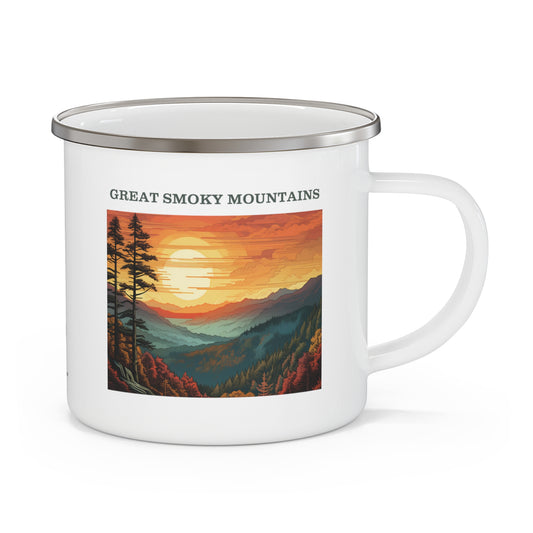 Great Smoky Mountains Enamel Camping Mug Stainless Bevel