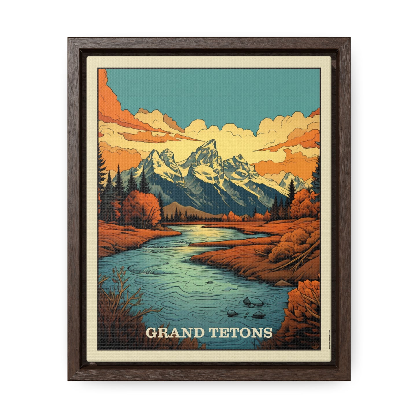 Grand Tetons Framed Gallery Canvas Wrap