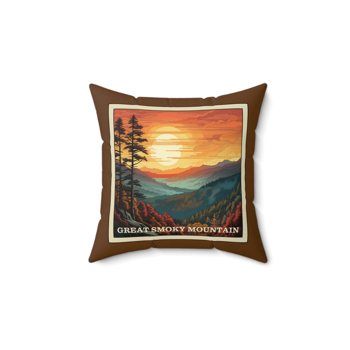 Great Smoky Mountain Square Indoor Pillow