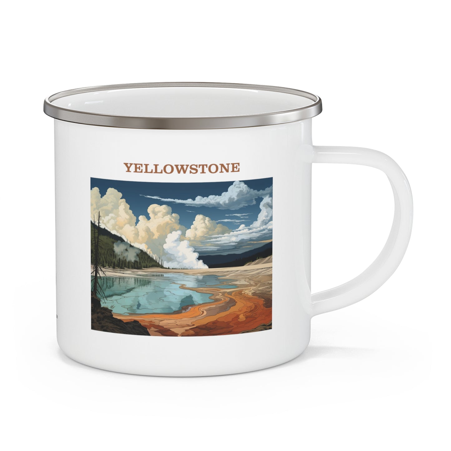 Yellowstone Enamel Camping Mug Stainless Bevel