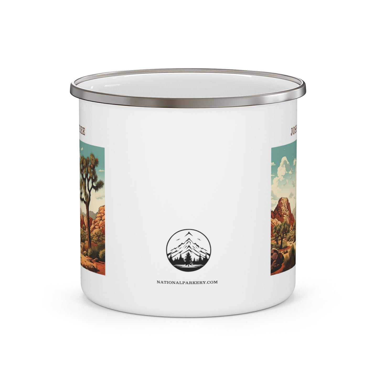 Joshua Tree Enamel Camping Mug Stainless Bevel