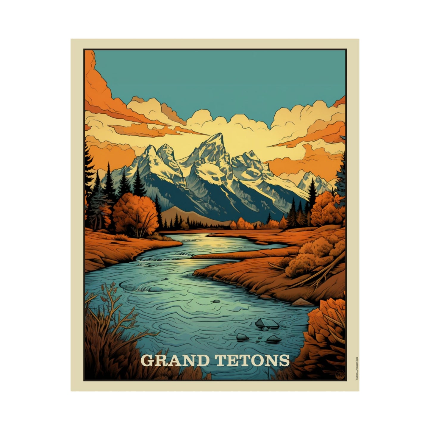 Grand Tetons Matte Vertical Poster