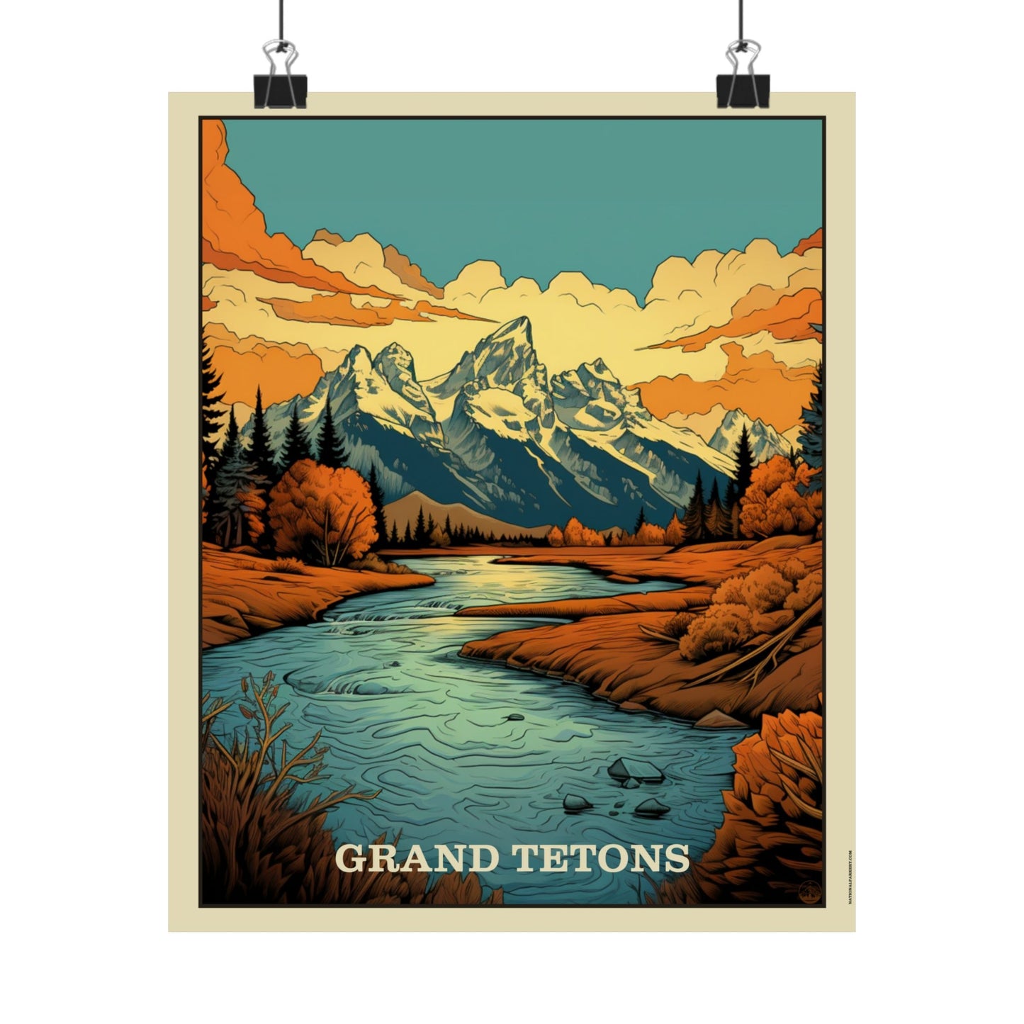 Grand Tetons Matte Vertical Poster